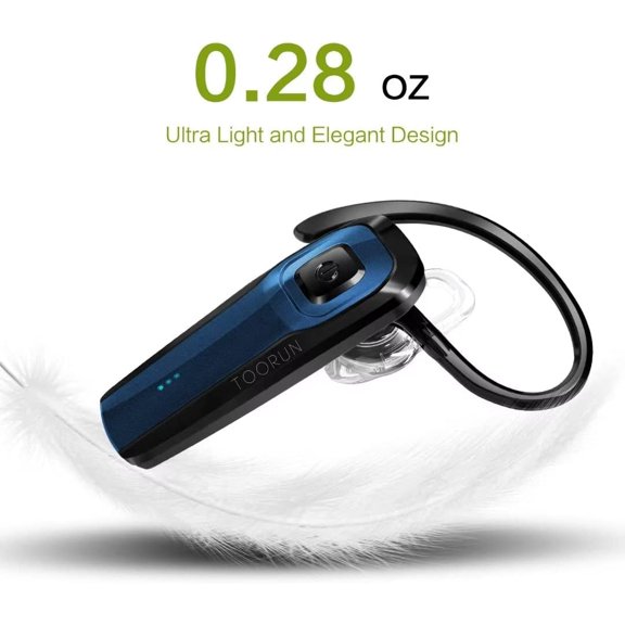 PYYNA-Bluetooth Earpiece, M26 Bluetooth Headset Handsfree V5.0 Wireless Earpiece Headphone with Noise Reduction and Microphone Compatible for Android iPhone Cell Phone Laptop - Blue