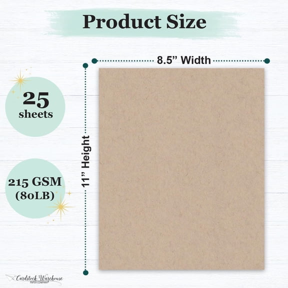 PYYNA-Cardstock Warehouse Speckletone Oatmeal Light Brown Card Stock Paper  25 Sheets, 8.5 x 11", 80 lb/215 gsm  100% Recycled, Premium Matte Finish for Cardmaking, Printing, Crafts & DIY Projects