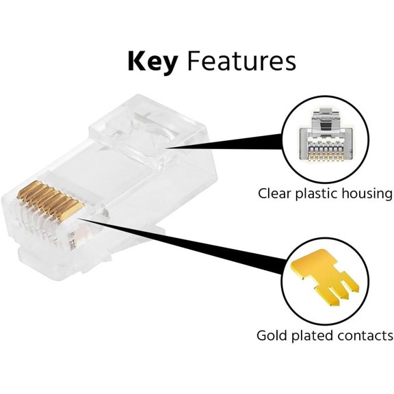 PYYNA-Cat6 Plug Solid W/Insert 50U 100pcs/Bag