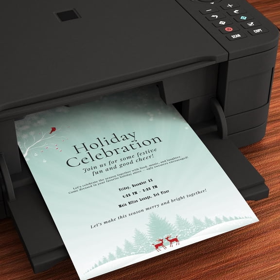 PYYNA-Christmas Cardinal Holiday Stationery Paper - 80 Sheets of Letterhead - 8.5 x 11 Holiday Printer Paper for Winter & Holiday Events, Letters, Invites & Flyers - Printable with Inkjet & Laser Pri