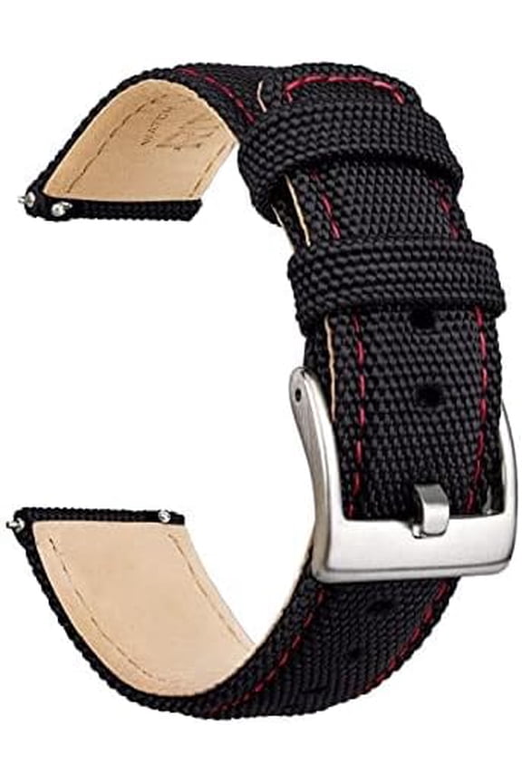 -Christmas Gift Sailcloth Watch Band Quick Release Watch Strap Compatible with Samsung Galaxy Watch 6 Classic 43mm 47mm 40mm 44mmTimex / Seiko / Fossil / Citizen for Men Women, White Elephant Gi