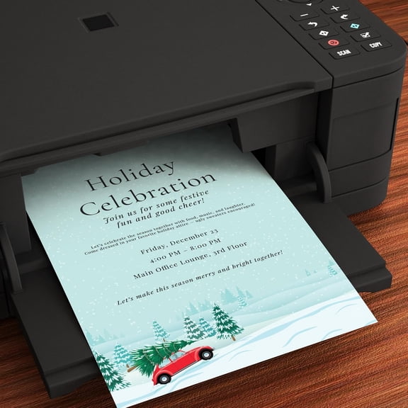 PYYNA-Christmas Tree Farm Holiday Stationery Paper - 80 Sheets - 8.5 x 11 Holiday Printer Paper for Letters, Invites & Flyers - Printable with Inkjet & Laser Printers