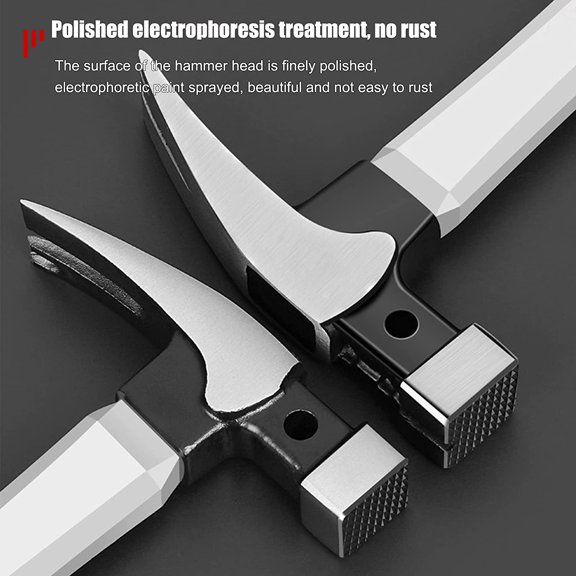 PYYNA-Claw Hammer, Heavy Duty Claw Hammer Steel Woodworking Striking Tools Magnetic Automatic Nail Suction Hammer with Anti-Slip Rubber Handle