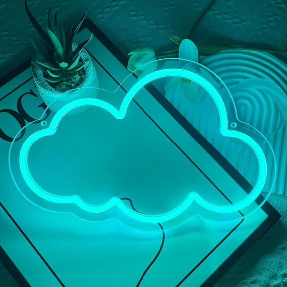PYYNA-Cloud Neon Sign Cute Blue Clouds LED Light Sign for Wall,13 * 7.9in Dimmable USB Floating Clouds Light Up Sign for Living Room Kid Bedroom Nursery Birthday Christmas Wedding Party decor
