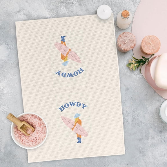 PYYNA-Coastal Cowgirl Kitchen Towels, Howdy Western Dish Hand Tea Towel for Kitchen Decor, Preppy Decorative Towel, Coastal Decor for Bathroom, 16x24inch