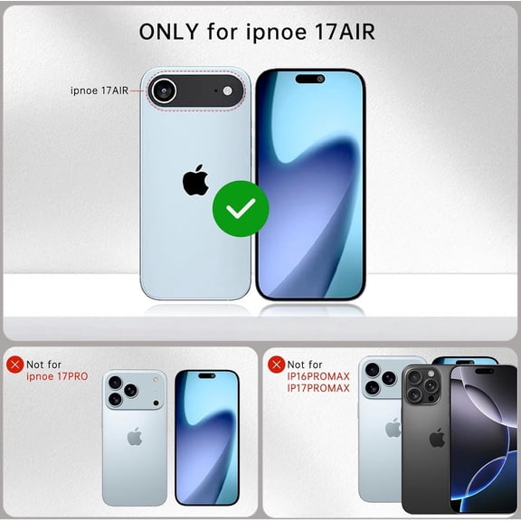 PYYNA-Crossbody Wallet Case for iPhone 17 Air, with Card Slots Zipper Pocket Case, Flip Folio Purse RFID Blocking with Detachable Strap-Brown