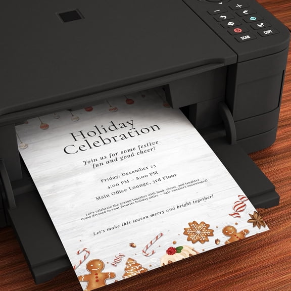 PYYNA-Delicious Christmas Treats Stationery Paper - 80 Sheets of Letterhead - 8.5 x 11 Holiday Printer Paper for Letters, Invites & Flyers - Printable with Inkjet & Laser Printers