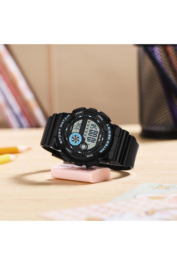 -Digital Watch Womens Sport Waterproof White Wrist Watches for Women with Alarm Stopwatch Hourly Chime LED Display 12H/24H Calendar