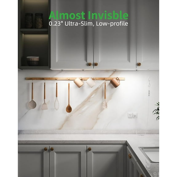 PYYNA-Dimmable USB Under Cabinet Lights - 3 Pack 12" Linkable LED Strips, 6000K Cold White for Kitchen, Desk, Workbench