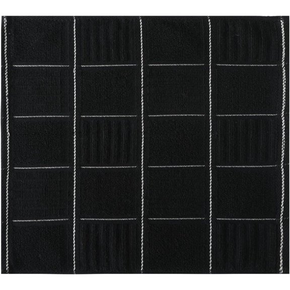 PYYNA-Dish Cloths for Kitchen Washing Dishes, Super Absorbent Dish Rags, Cotton Terry Cleaning Cloths Pack of 8 (Black, 12x12 inches)