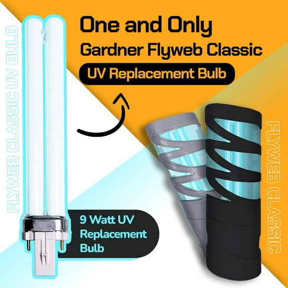 PYYNA-EL-22 FlyWeb Classic Fly Light Replacement Bulb, Fly Light for Indoors, Fly Web Light Lamp Replacement, UV Insect Light Traps, 9 Watt - Non-Zapper Insect Solution