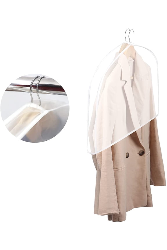 -Extra Wide Garment Shoulder Covers Bag (Set of 12) Breathable Hanging Closet Suit Organizer Keep Clothes Shoulder Clean, 2" Gusset Hold More Coats, Jackets, Dress