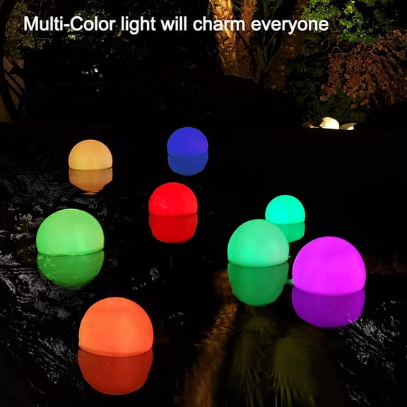 PYYNA-Floating Pool Light Ball, RGB Color Changing Bath Hot Tub Light, IP68 Waterproof Orb Light up Ball for Pool Gift, Glow Led Pool Balls Lights for Hot Tub,Pond,Bathtub,Spa, Decor Outdoor Indoor(2