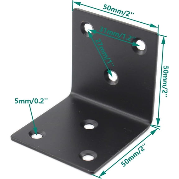PYYNA-Heavy Duty Stainless Steel Corner Bracket,ULIFESTAR L Shaped Shelf Bracket 90 Degree Corner Brace Large Joint Right Angle L Bracket for Furniture Wood Cabinets Shelves (50x50x50mm)