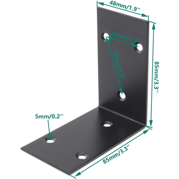 PYYNA-Heavy Duty Stainless Steel Corner Bracket,ULIFESTAR L Shaped Shelf Bracket 90 Degree Corner Brace Large Joint Right Angle L Bracket for Furniture Wood Cabinets Shelves (48x85x85mm)