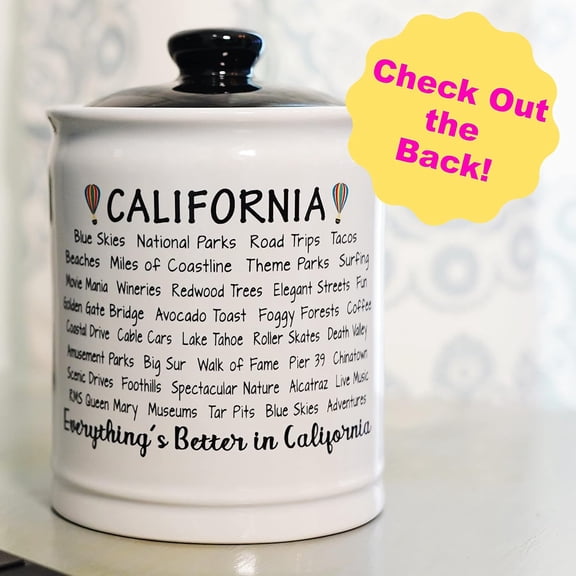 PYYNA-Jars - 6" Ceramic California Fund Piggy Bank, California Travel Vacation Savings Jar, Wedding Gifts for Couples, Women, Men, Our Adventure Fund Bank for Home and Office Decor