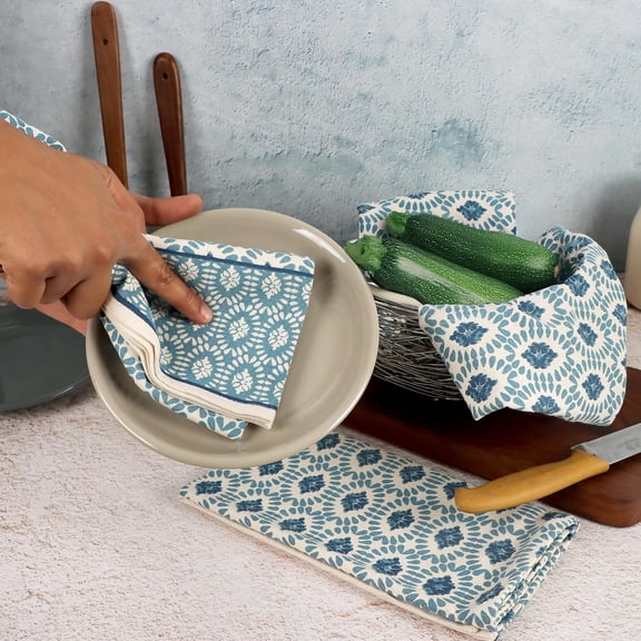 PYYNA-Kitchen Towels, 100% Natural Cotton, Set of 6 Multi-Purpose Kitchen Cloth Very Soft Highly Absorbent Tea Towels for Home and Kitchen 20in X 30in Moroccan Beauty