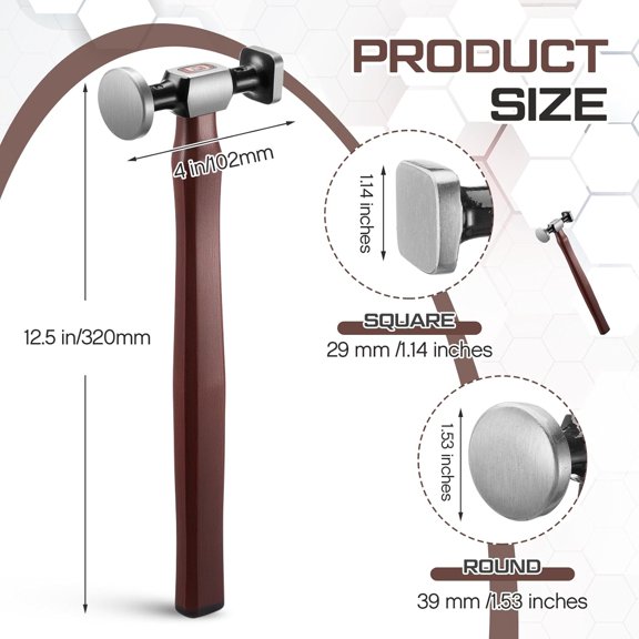 PYYNA-Leather Mallet Hammer Carbon Steel Double Head Hammer Cobbler Hammer DIY Leather Craft Mallet for Professional Leather Tool