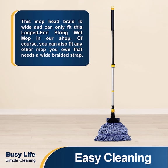 PYYNA-Looped-End String Wet Mop Head Refill Replacement Heavy Duty Cotton Commercial Industrial Grade Floor Cleaning
