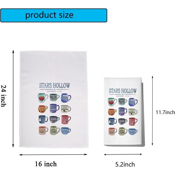 PYYNA-Luke's Diner Merch TV Show Inspired Gift Housewarming Gift Stars Hollow Founded 1779 Kitchen Towel