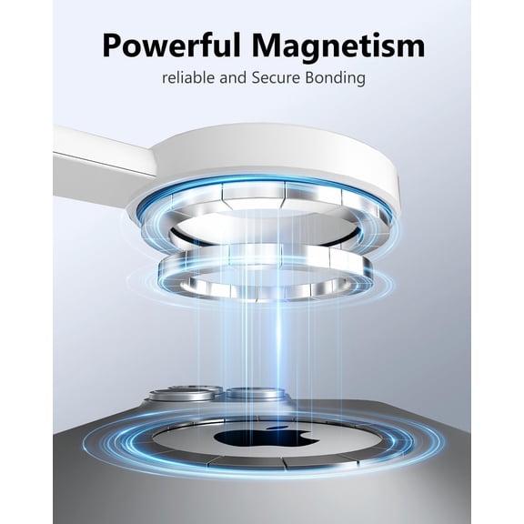 PYYNA-Magnetic Tripod for iPhone with Remote, 64 Extendable Phone Stand for Video Recording/Vlogging, N52 Strong Holder for iPhone 12-15/Android, Portable Travel Selfie Stick Tripod(White)