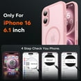 thumbnail image 1 of PYYNA-Magnetic for iPhone 16 Case, Upgraded Full Camera Protection, Compatible with Magsafe, Drop Protection, Translucent Matte Back Bumper Phone Cover 6.1-Inch (Light Pink), 1 of 4