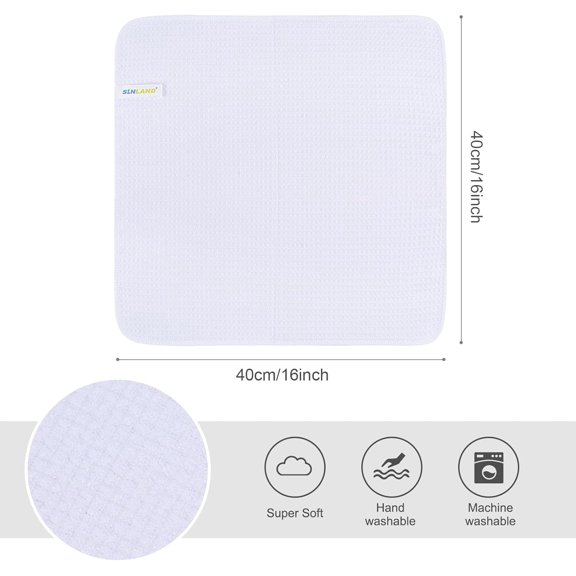 PYYNA-Microfiber Kitchen Towel Premium Sublimation Blank Towels Fast Drying Tea Towel Polyester Dish Towels for Drying Dishes 16 Inch X 16 Inch 10 Pack White