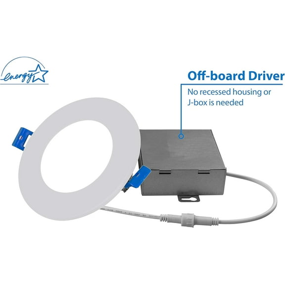 PYYNA-NICOR Lighting 4 inch Round White Flat Panel LED Downlight in 2700K (DLE421202KRDWH)