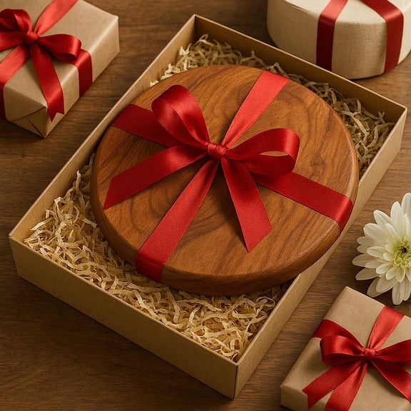 PYYNA-Natural Wood Plates. Wooden Charcuterie Platter-Cheese and Cold Cuts Board, Rustic Centerpiece, Decorative Appetizer Serving Tray-Ideal for Gifts and Gatherings. Acacia, 12 Inch