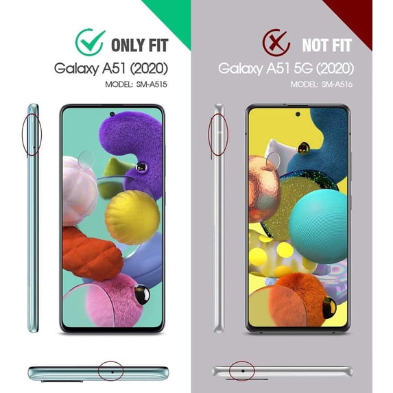 PYYNA-Phone Case for Samsung Galaxy A51 4G Wallet Cases with Tempered Glass Screen Protector and Leather Flip Cover Card Holder Stand Cell Accessories Glaxay A 51 Gaxaly M40S 51A A515F S51 Women Men