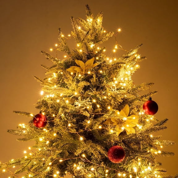 PYYNA-Plug in Firecracker Lights 10FT Warm White Copper Wire Indoor Cluster Fairy Lights with Remote Timer for Bedroom, Living Room, Tree, Garden, Porch, Patio, Backyard, Christmas Tree