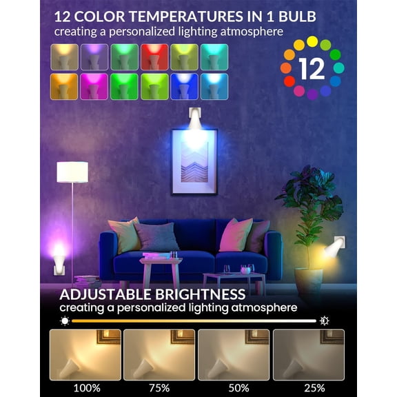 PYYNA-Plug in GU10 Wall Uplighter Lamp with Timer & Memory Function, Spotlights with GU10 Socket, Plugin Wall Wash Lamp with Remote Control, Indirect Lighting Inside (LED RGB Bulb Included)