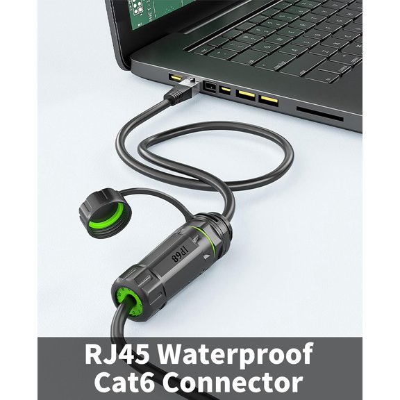 PYYNA-RJ45 Connector IP68 Waterproof, Cat6 Ethernet LAN Cable Male to Female, M20 8P8C Connector for Surveillancen Cameras&Network&Electronic Equipmer(25cm/0.8Ft)