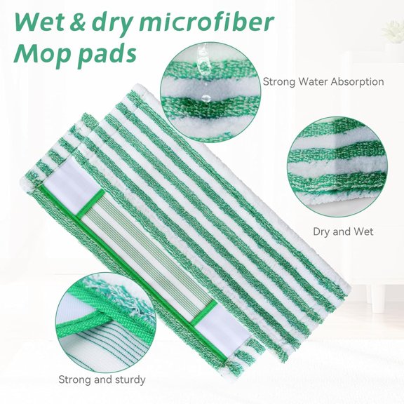 PYYNA-Replacent Mop Pads Compatible with Libman Wet & Dry Microfiber Mop - Reusable Washable Microfiber Cloth Mop Head Refills for Wet and Dry Use - 6 Pack