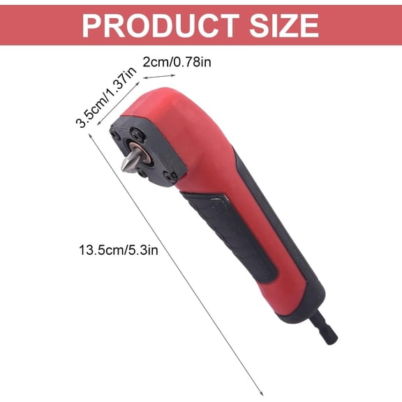 PYYNA-Right Angle Drill Attachment, ABS Handle Electric Screwdriver Repair 90 Degree Corner Adapter for 18v Impact Driver and Drill Bit, Perfect for Drilling or Driving in Tight Spaces(size:2 pcs)
