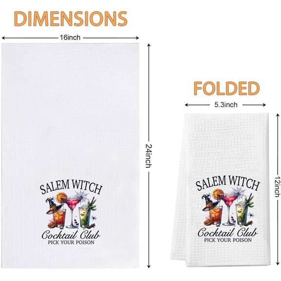 PYYNA-Salem Witch Gift Halloween Merchandise Kitchen Towel Witchy Gift (Witch Towel)