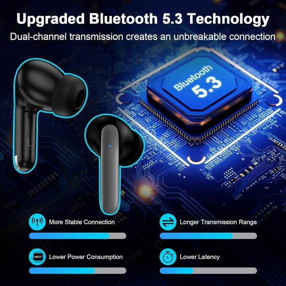 PYYNA-Samsung Wireless Headphones Bluetooth Ear Buds for Samsung Galaxy A17 A16 A36 S26 S25 Ultra S24 S23 S22 Bluetooth 5.3 Earbuds with Mic Noise Cancelling in Ear Earphones 60H Playback with LED Di