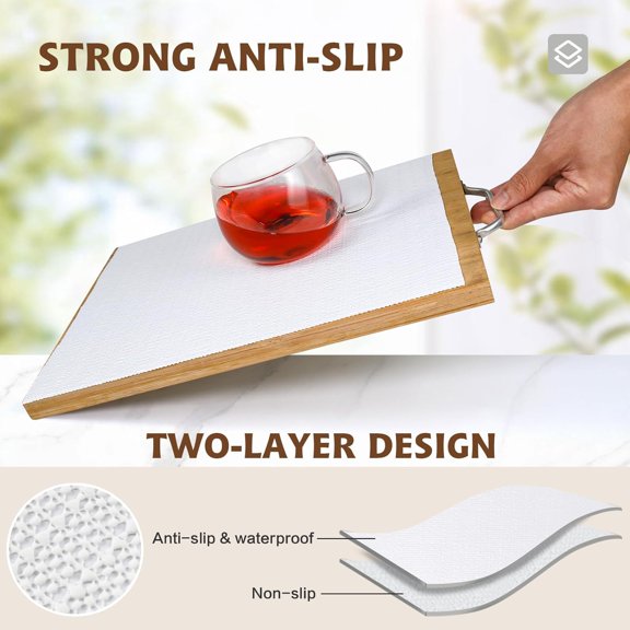 PYYNA-Shelf Liners for Kitchen Cabinets 12in x 20FT, Non Adhesive Drawer Liner Pure White Thickened Shelf Liner Non-Slip Easy to Clean for Tool Box Refrigerator with Knife and Tape Measure