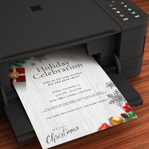 PYYNA-Silver, Gold and a Merry Christmas Stationery Paper - 80 Sheets of Christmas Letterhead - 8.5 x 11 Holiday Printer Paper for Letters, Invites & Flyers - Printable with Inkjet & Laser Printers