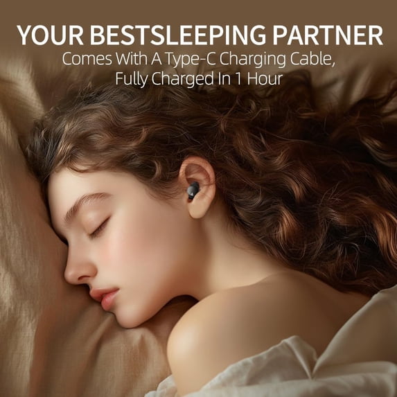 PYYNA-Sleep Earbuds for Side Sleepers, Ultra-Mini Wireless Bluetooth 5.3 Sleep Headphones, Hidden Noise Reducing Earplugs for Sleep, Deep Focus, Travel, Exercise, Black