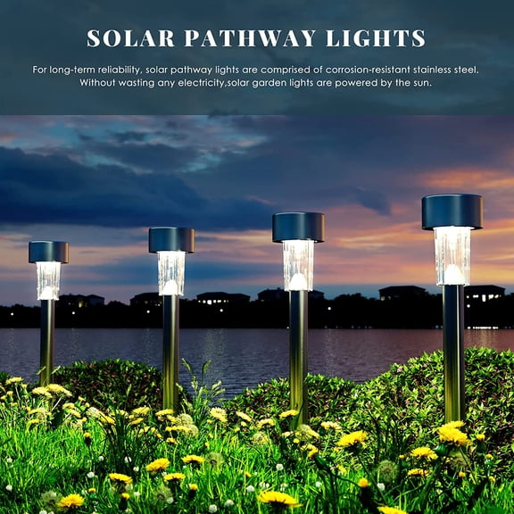 PYYNA-Solar Garden Lights Outdoor, 6 Color 12 Pack Stainless Steel Led Pathway Lights,Halloween/Christmas Solar DecorativeChristmas Decor for Patio, Lawn, Yard,Landscape and Walkway