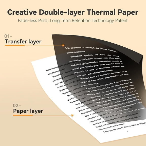 PYYNA-Thermal Printer Paper 8.5" x 11", 2 Rolls US Letter Multipurpose Thermal Paper Compatible with P80 A40 MT810 M832 Thermal Portable Printers, Supports Contracts, Documents (Lasting Long Term)