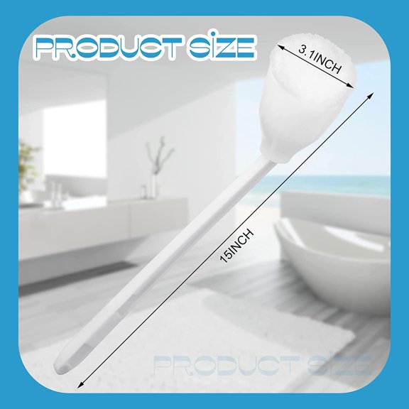 PYYNA-Toilet Bowl Mop Toilet Bowl Brush White Soft Swab Bathroom Brush with Holder Long Handle Cleaning Scrubber Bathroom Accessories(4 Pcs)