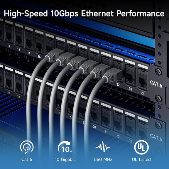 PYYNA-[UL Listed] 10-Pack 10Gbps Cat6 Keystone Jacks, RJ45 Keystone Jack, Ethernet Modular Jack in Black for Patch Panel and Wall Plate