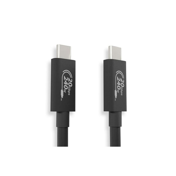 PYYNA-USB 4.0 Gen2 x 2 Type C Cable, 20Gbps High Speed Data Transfer, 4K Video, USB C Cable, Charger, EPR 240W Ultra Fast Charging, iPhone, Samsung, Google, ROG, Thunderbolt 3. Black, 2M