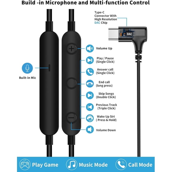 PYYNA-USB C Headphones for Samsung S26 Ultra S25 FE A16 A17,Right Angle Magnetic Wired Earbuds with Mic Control,Stereo Noise Isolation In-Ear Type C Earphone for iPhone 17 Pro Max 17e 16e 16 15 Pixel