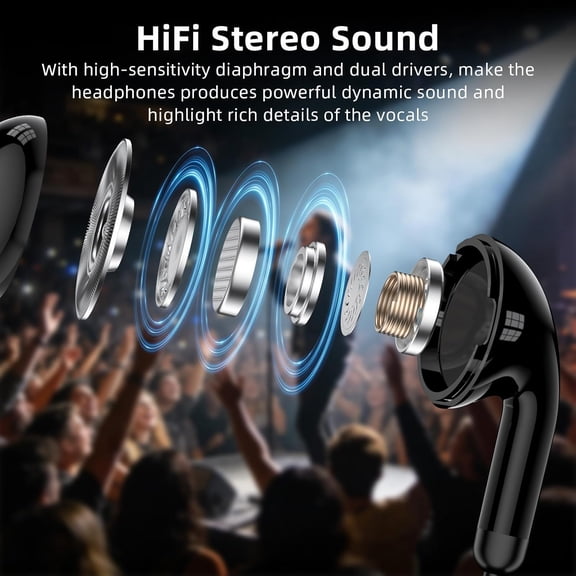 PYYNA-USB C Headphones Wired Earbuds, 90Right Angle Type C Earphones with Mic Volume Control for iPhone 17 16 15/Galaxy S26 S25, Noise Canceling HiFi Stereo Ear Buds for iPad Pro Pixel 10 9 8, Black