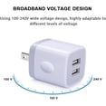 thumbnail image 1 of PYYNA-USB Charger Wall Plug, 5Pack 2.1Amp Fast 2Ports USB Wall Power Adapter Charging Block Base Charger Brick Cube Box for iPhone 16e 16 15 14 13 12 11 Xs XR X 8 7, Android, 1 of 3