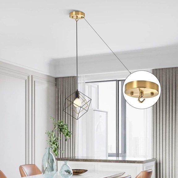 PYYNA-Upgraded Version 4.72 Inch Light Canopy Kit Black, Chandelier Hook, Iron Ceiling Canopy Kit for Pendant Light, Vintage Chandelier Canopy, Ceiling Hooks, Varied Sizes