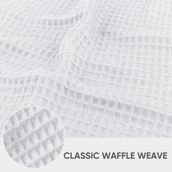 PYYNA-Waffle Weave Microfiber Towel, 50 Pack Lint Free Bulk Cleaning Rags, 12 x 12 Inches Barista Towels, Reusable Microfiber Cleaning Cloth for Household, Kitchen, Glass and Window, White